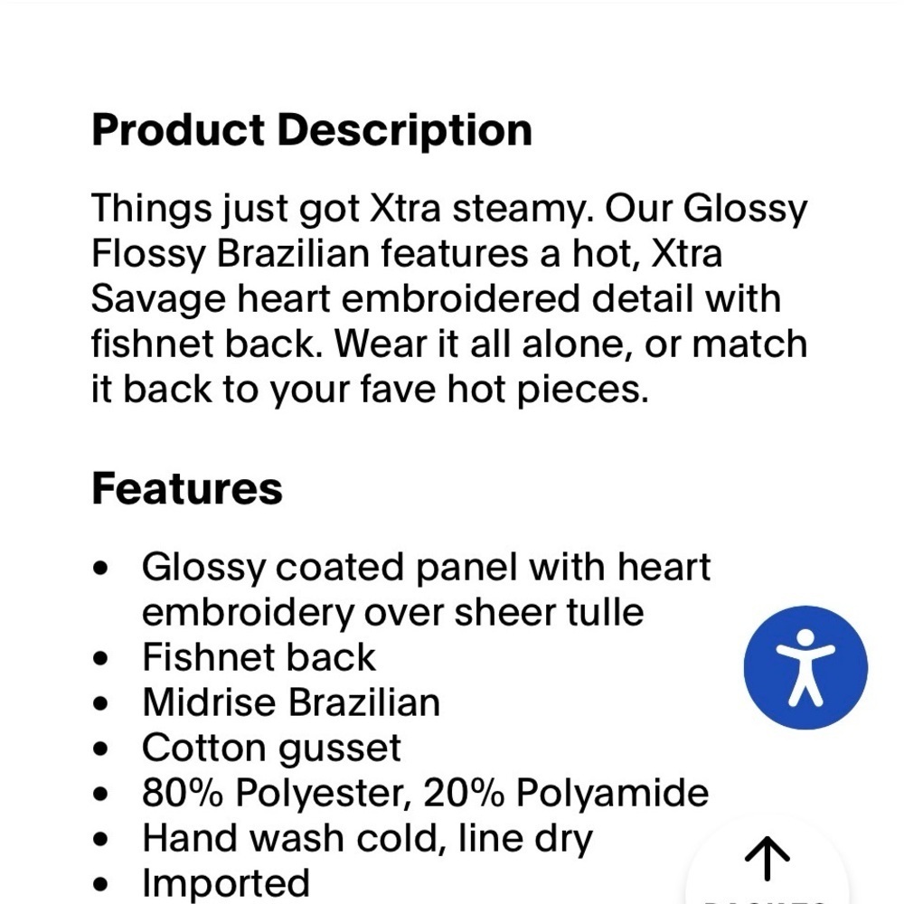 New NWT Savage X Fenty Med GLOSSY FLOSSY BRAZILIAN Black Panties Rihanna Heart - Picture 3 of 8